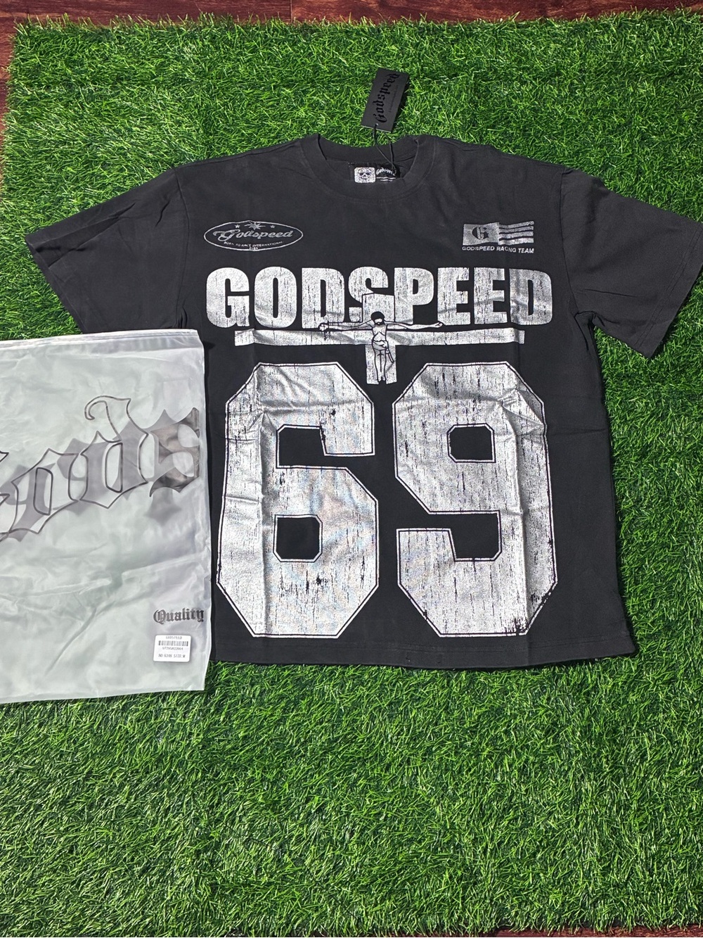 Godspeed Manifested T-Shirt Graphic Print Black & White Medium